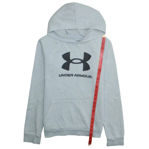 Under Armour Boys Grey ColdGear Hoodie VXL Pullover Fleece Sweatshirt - Image 3