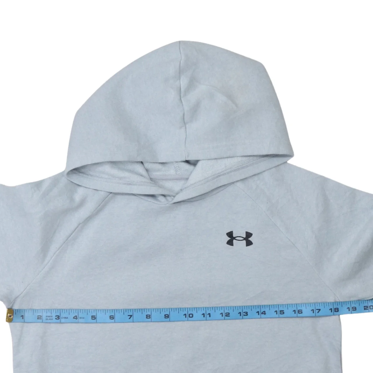 Under Armour Boys Grey Pullover Hoodie Size 158 Loose Fit Cotton Blend - Image 3