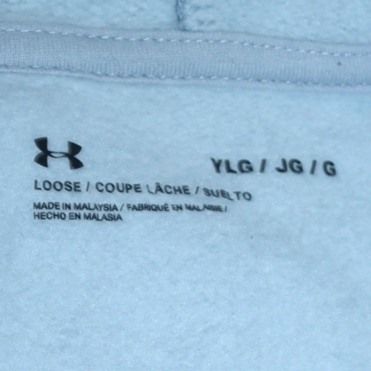 Under Armour Boys Grey Pullover Hoodie Size 158 Loose Fit Cotton Blend - Image 5