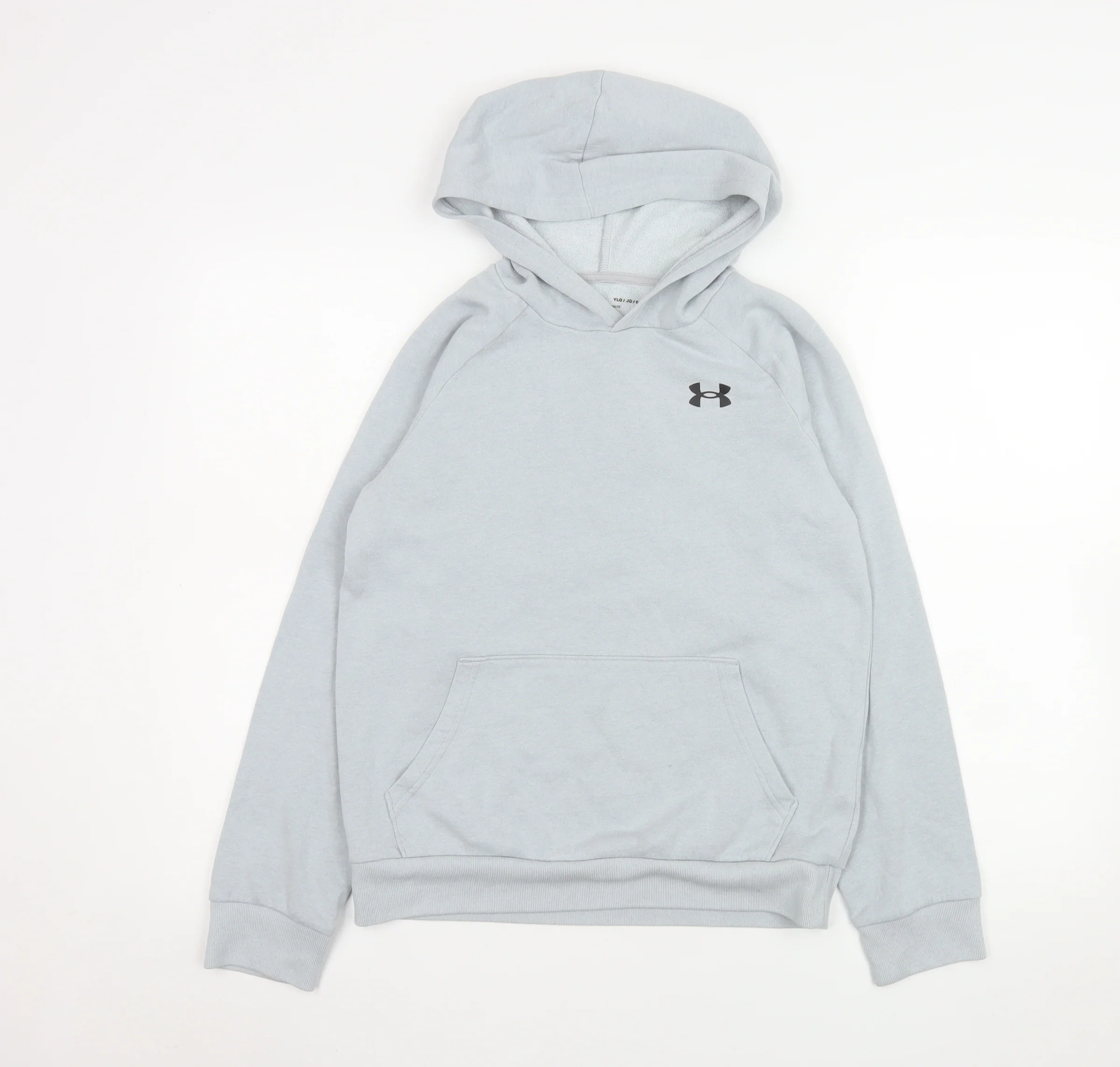Under Armour Boys Grey Pullover Hoodie YLG Cotton Blend Fleece
