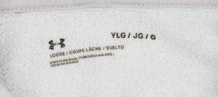 Under Armour Boys Grey Pullover Hoodie YLG Cotton Blend Fleece - Image 4
