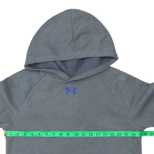 Under Armour Boys Grey Pullover Hoodie YXL 158 Fleece Hooded Sweatshirt - Image 3