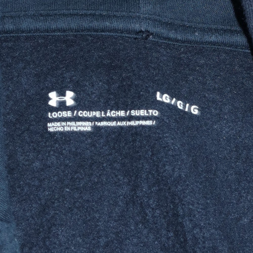 Under Armour Men Black Large Pullover Hoodie Fleece Logo - Image 5