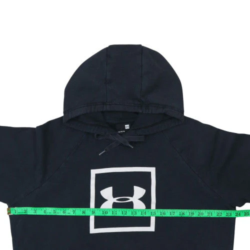 Under Armour Men Blue Pullover Hoodie L Fleece Logo Sportswear - Image 2