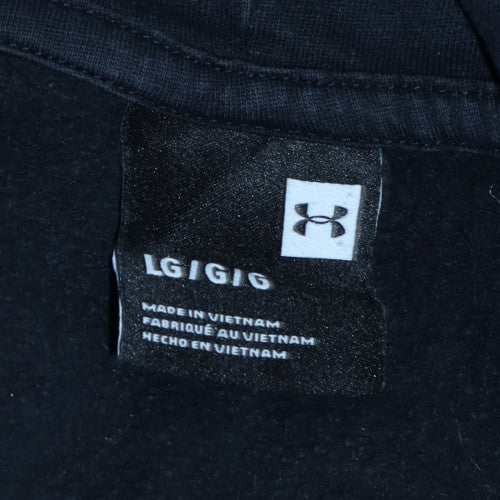 Under Armour Men Blue Pullover Hoodie L Fleece Logo Sportswear - Image 5