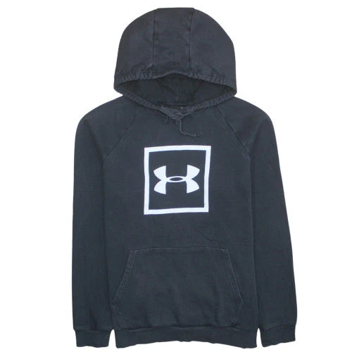 Under Armour Men’s Black Pullover Hoodie Large Graphic Logo Fleece
