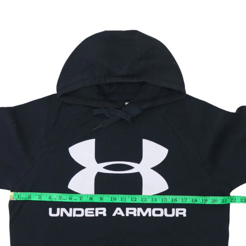 Under Armour Men’s Black Pullover Hoodie Medium Fleece Logo Sweatshirt - Image 2