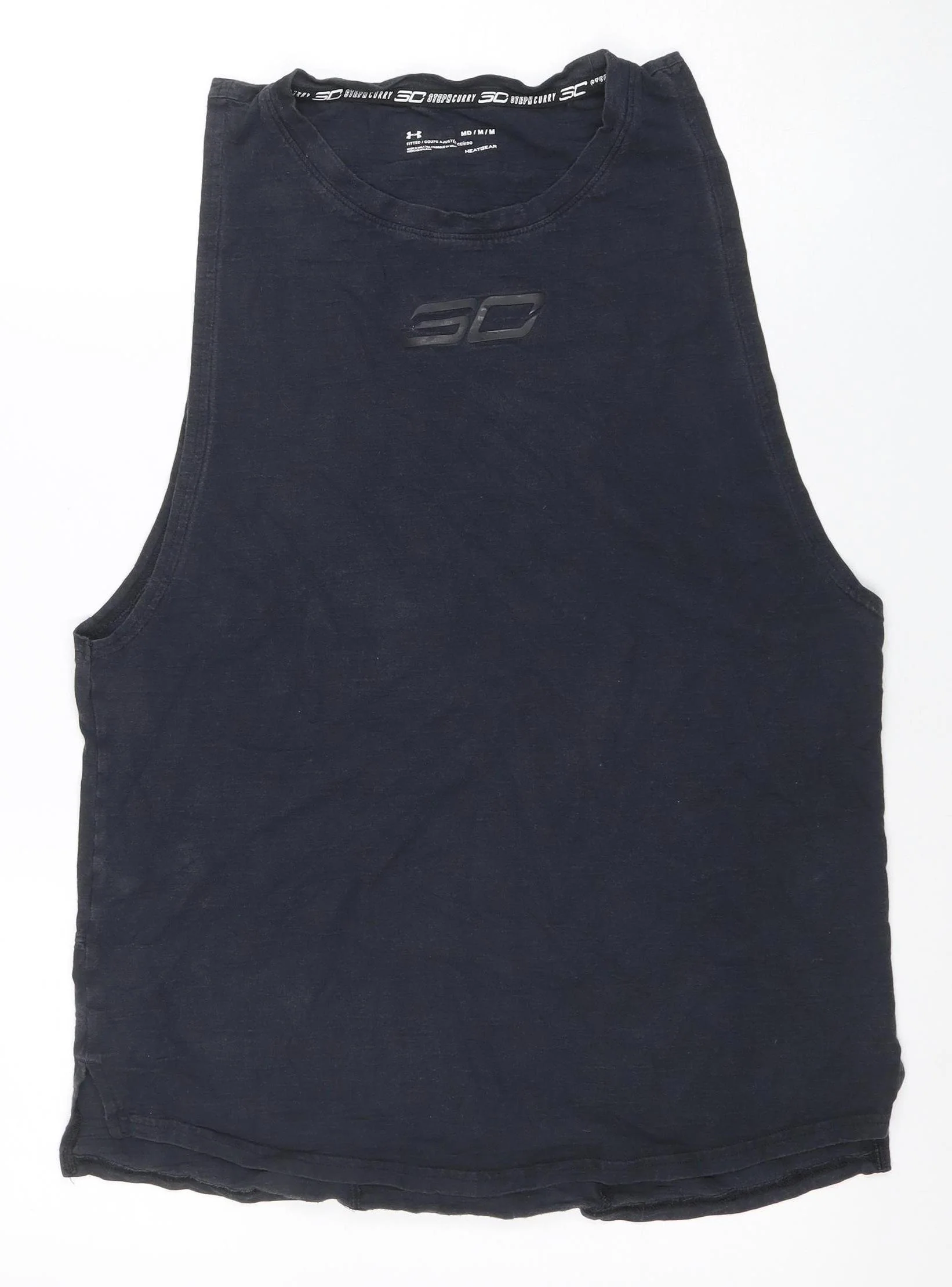 Under Armour Men’s Black Sleeveless Stephen Curry HeatGear Athletic T-Shirt M
