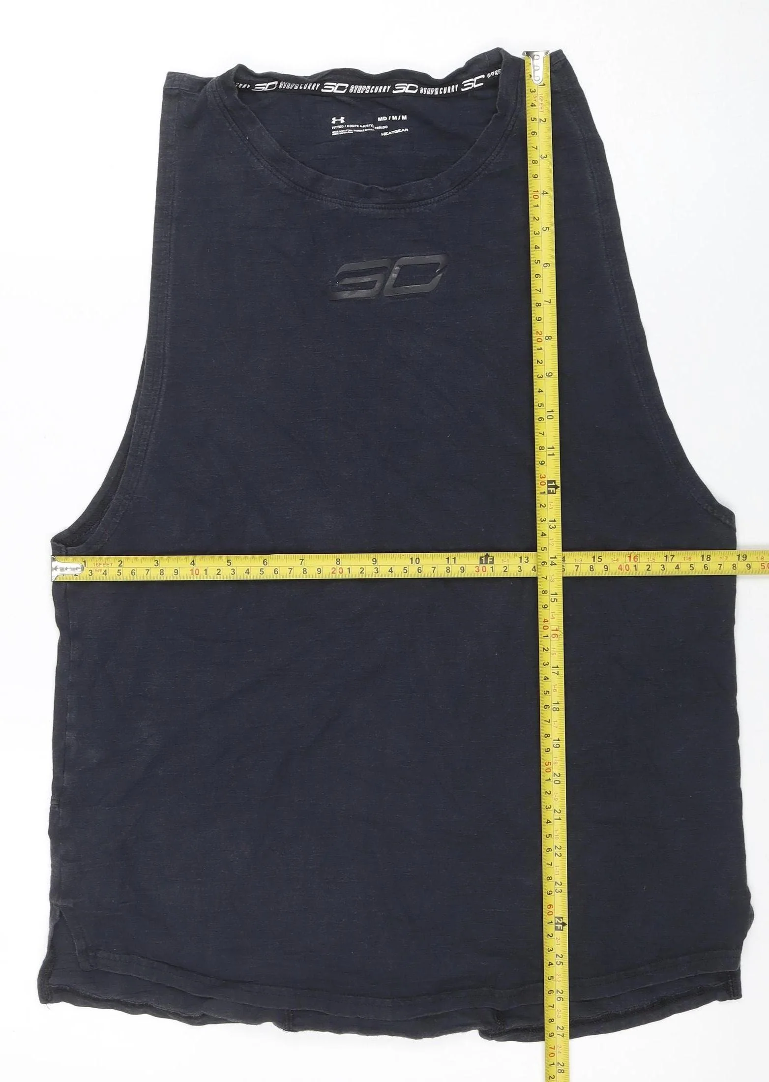 Under Armour Men’s Black Sleeveless Stephen Curry HeatGear Athletic T-Shirt M - Image 2