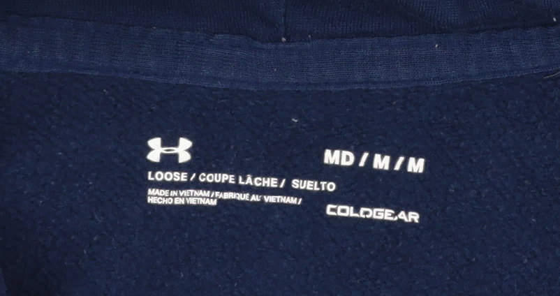 Under Armour Men’s Blue Full Zip Hoodie Size M Fleece Sportswear - Image 5