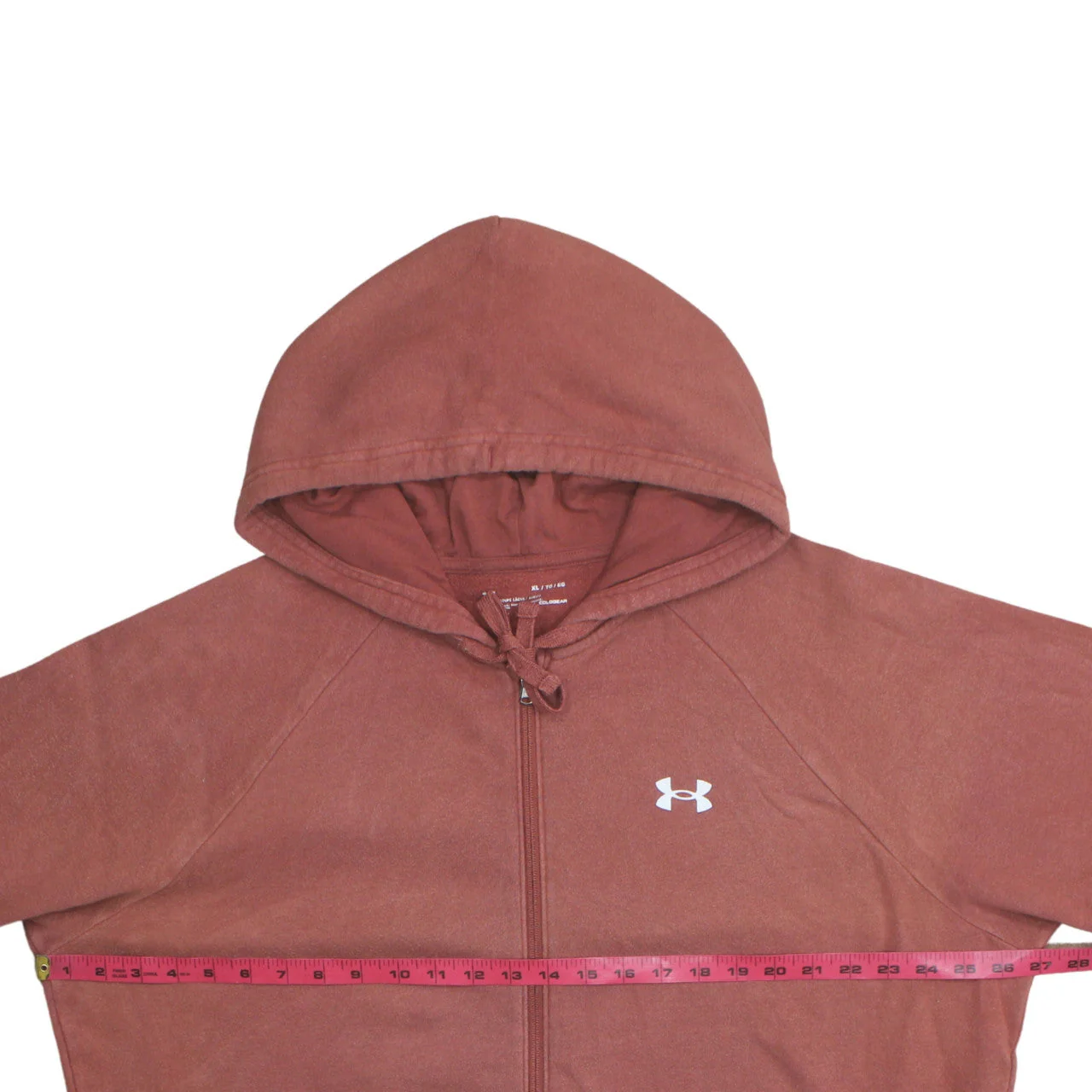 Under Armour Men’s Brown XL Full Zip Hoodie ColdGear Cotton Blend - Image 2