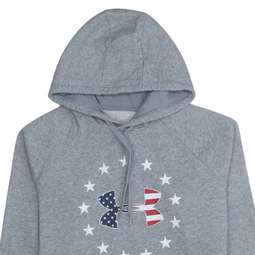 Under Armour Men’s Grey Pullover Hoodie M Graphic Fleece - Image 7
