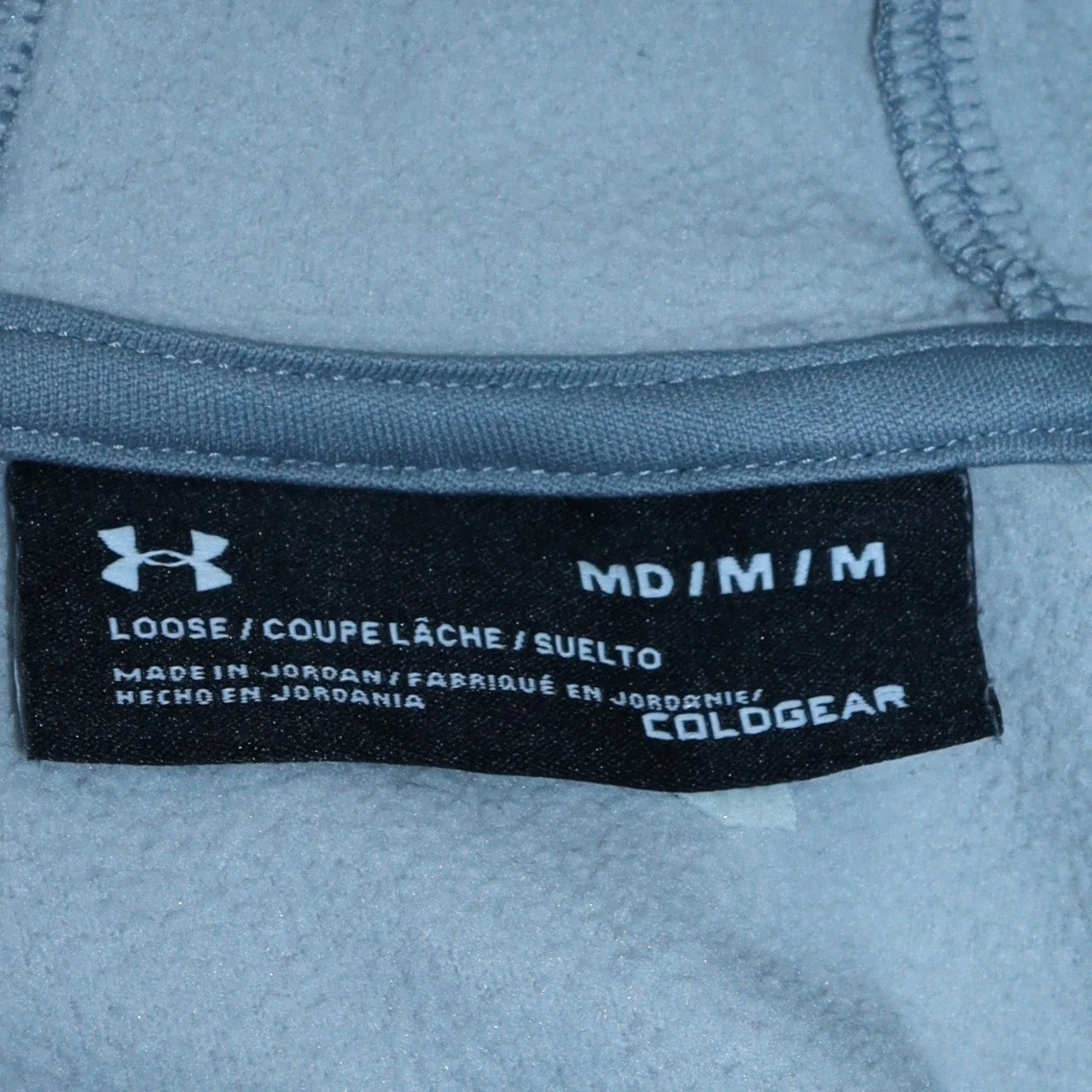 Under Armour Men’s Grey Pullover Hoodie M Sports Fleece Logo - Image 5