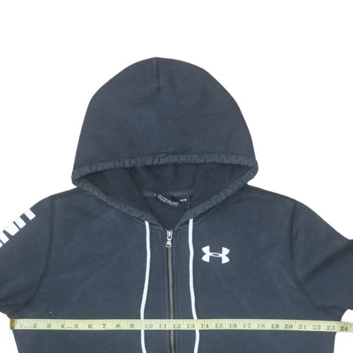 Under Armour Men's Black Full Zip Hoodie Size L Loose Fit - Image 3