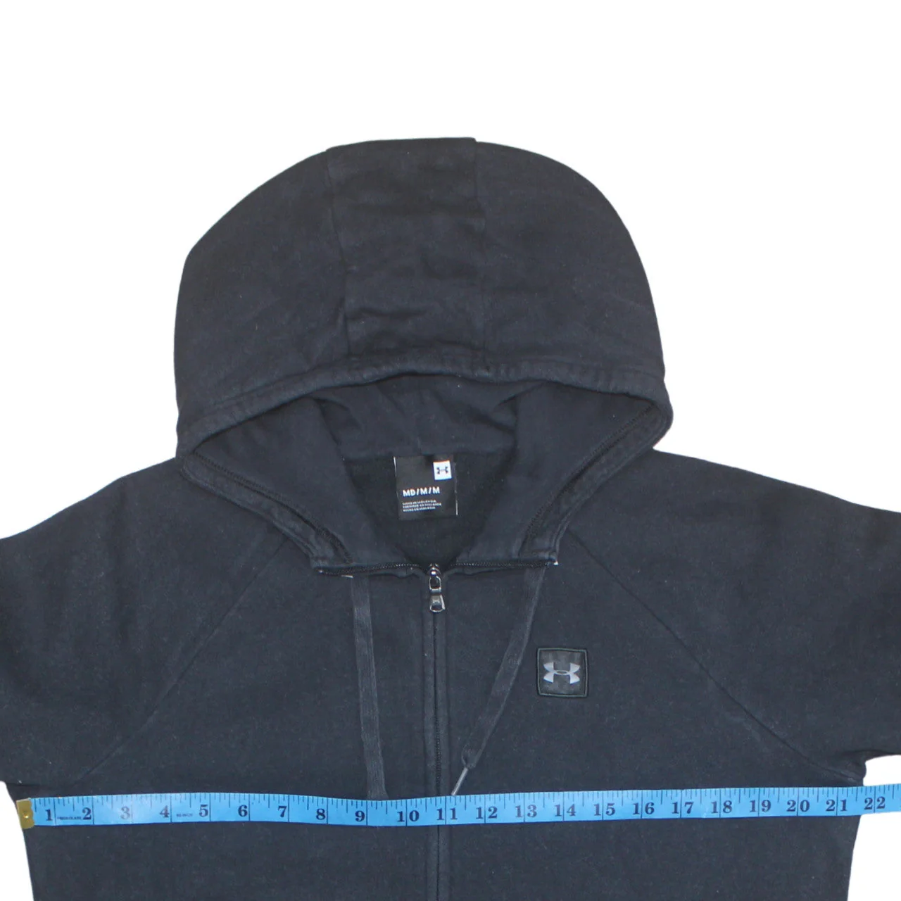 Under Armour Men's Black Full Zip Hoodie Size M Fleece - Image 2