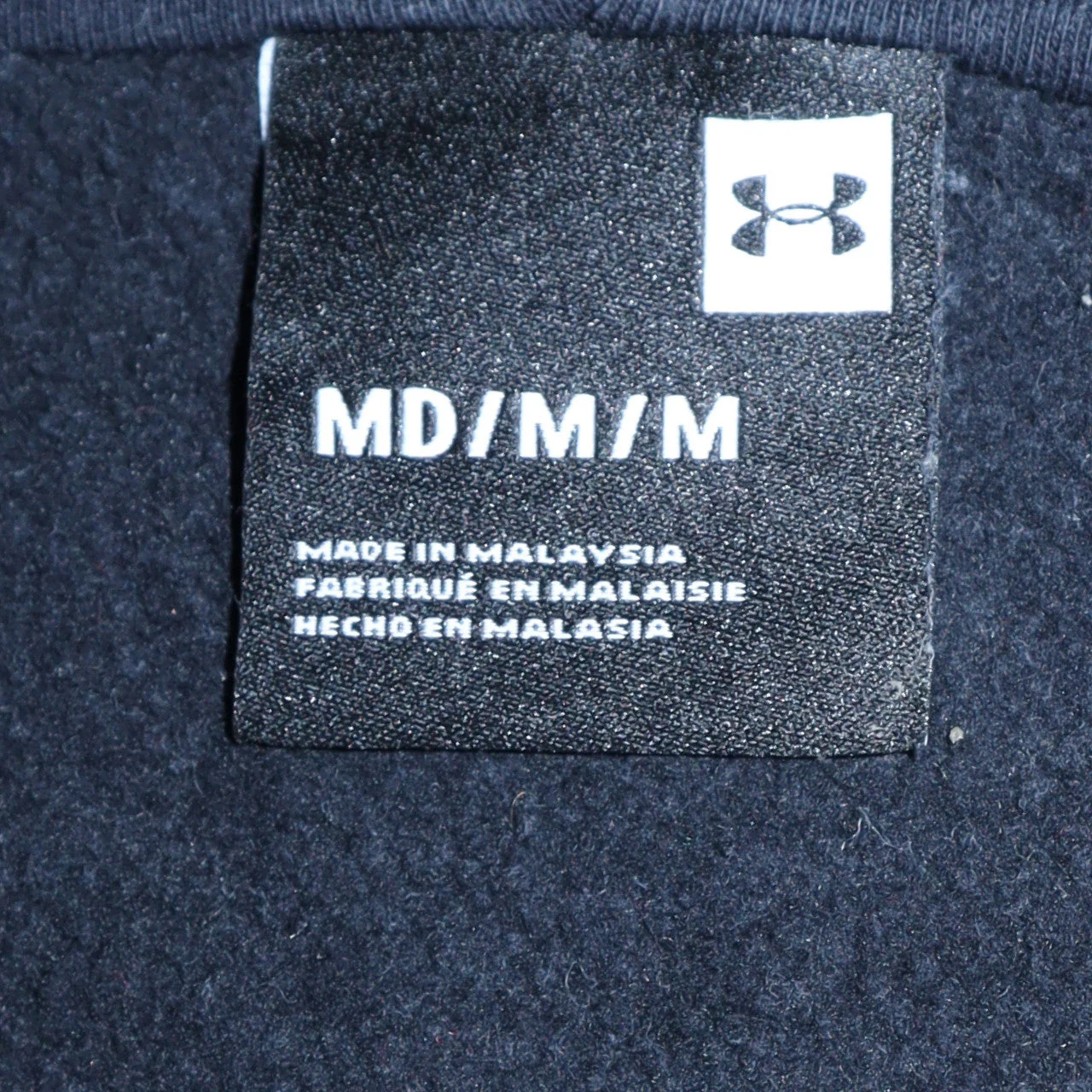 Under Armour Men's Black Full Zip Hoodie Size M Fleece - Image 5