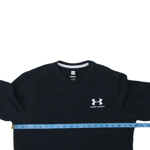 Under Armour Mens Black Medium Pullover Sweatshirt Logo Crew Neck - Image 3