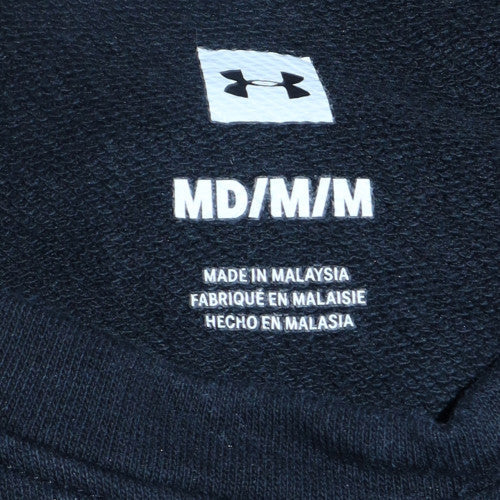 Under Armour Mens Black Medium Pullover Sweatshirt Logo Crew Neck - Image 6
