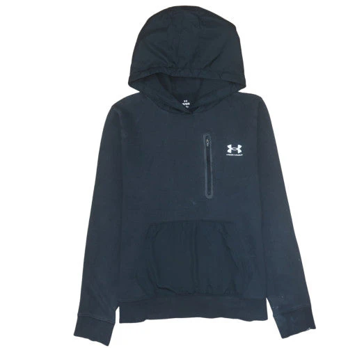 Under Armour Men's Black Pullover Hoodie L Loose Fit Fleece Sweatshirt