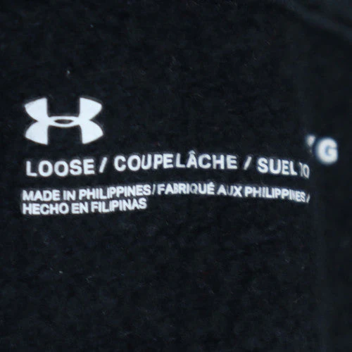 Under Armour Men's Black Pullover Hoodie L Relaxed Fit Fleece - Image 5