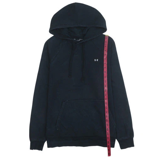 Under Armour Mens Black Pullover Hoodie M Relaxed Fit Fleece - Image 2