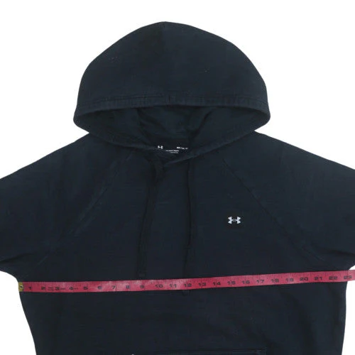 Under Armour Mens Black Pullover Hoodie M Relaxed Fit Fleece - Image 3