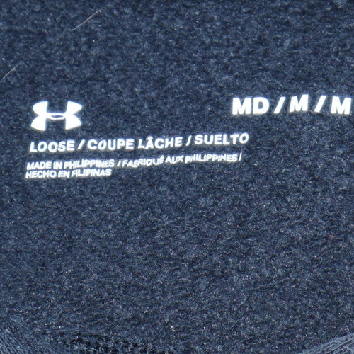 Under Armour Mens Black Pullover Hoodie M Relaxed Fit Fleece - Image 5