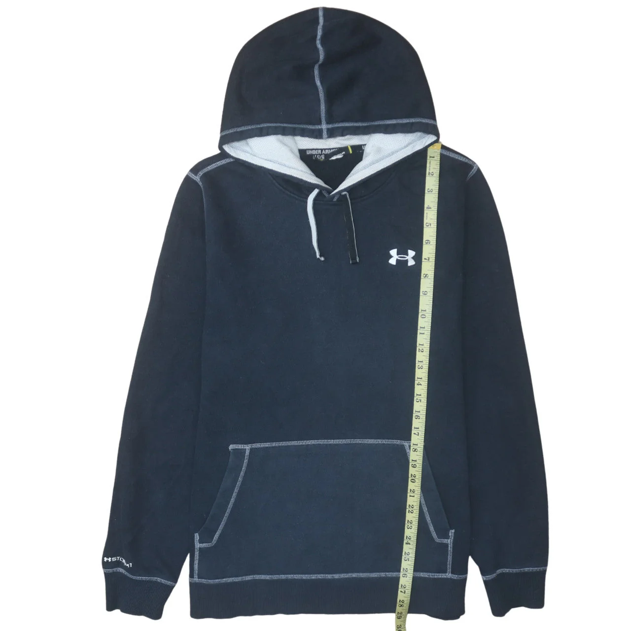 Under Armour Mens Black Pullover Hoodie Size L Sports Fleece - Image 3
