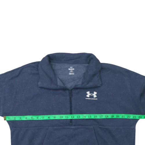 Under Armour Mens Blue 1/4 Zip Fleece Sweatshirt Size M - Image 2