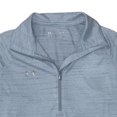 Under Armour Men's Blue 1/4 Zip Pullover Sweatshirt Medium Loose Fit - Image 7