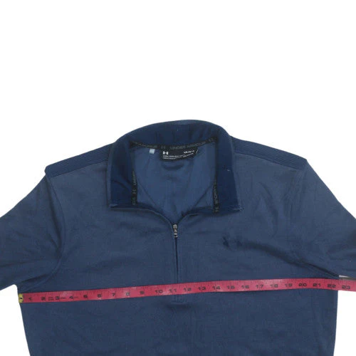 Under Armour Mens Blue Fleece 1/2 Zip Long Sleeve Jumper Size L - Image 2