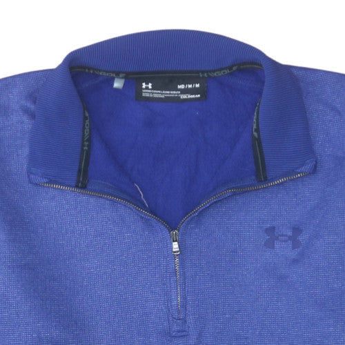 Under Armour Men's Blue Medium 1/4 Zip ColdGear Sweatshirt - Image 8