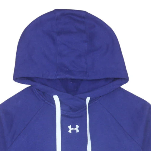 Under Armour Men's Blue Pullover Hoodie S Relaxed Fit Fleece - Image 8