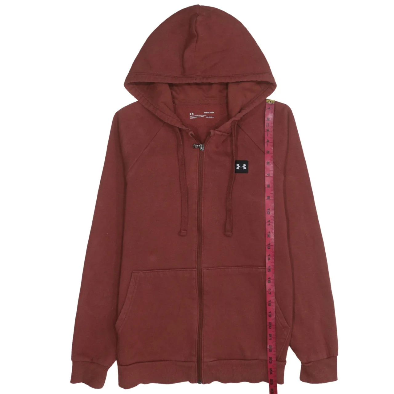 Under Armour Men's Brown Full Zip Hoodie Size S Relaxed Fit Fleece - Image 2