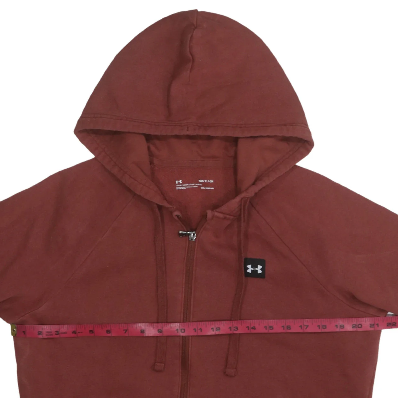 Under Armour Men's Brown Full Zip Hoodie Size S Relaxed Fit Fleece - Image 3