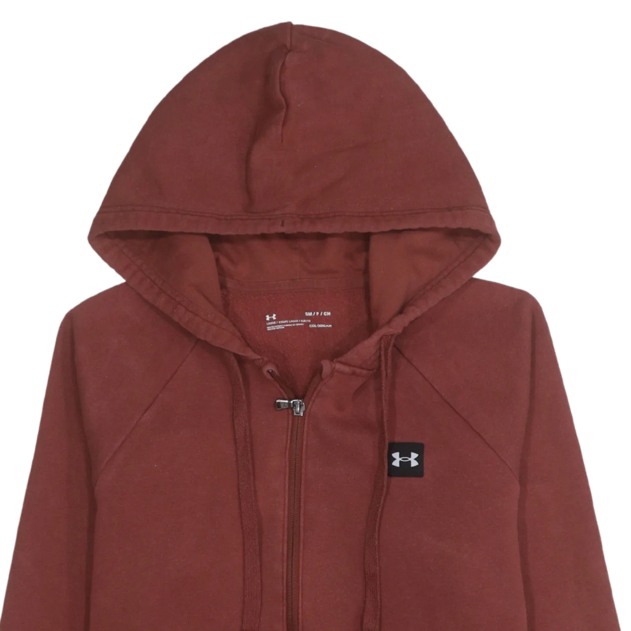 Under Armour Men's Brown Full Zip Hoodie Size S Relaxed Fit Fleece - Image 7