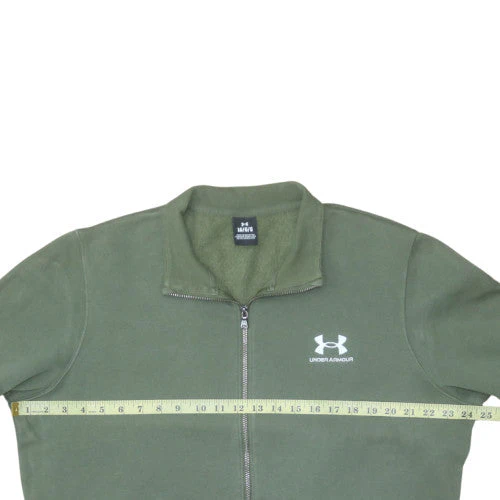 Under Armour Men's Green Large Full Zip Track Jacket Fleece Lined - Image 2