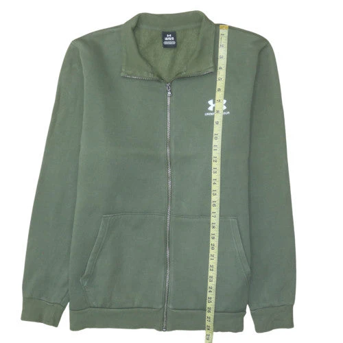 Under Armour Men's Green Large Full Zip Track Jacket Fleece Lined - Image 3
