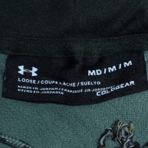 Under Armour Mens Green Pullover Hoodie Medium Loose Fit ColdGear - Image 5