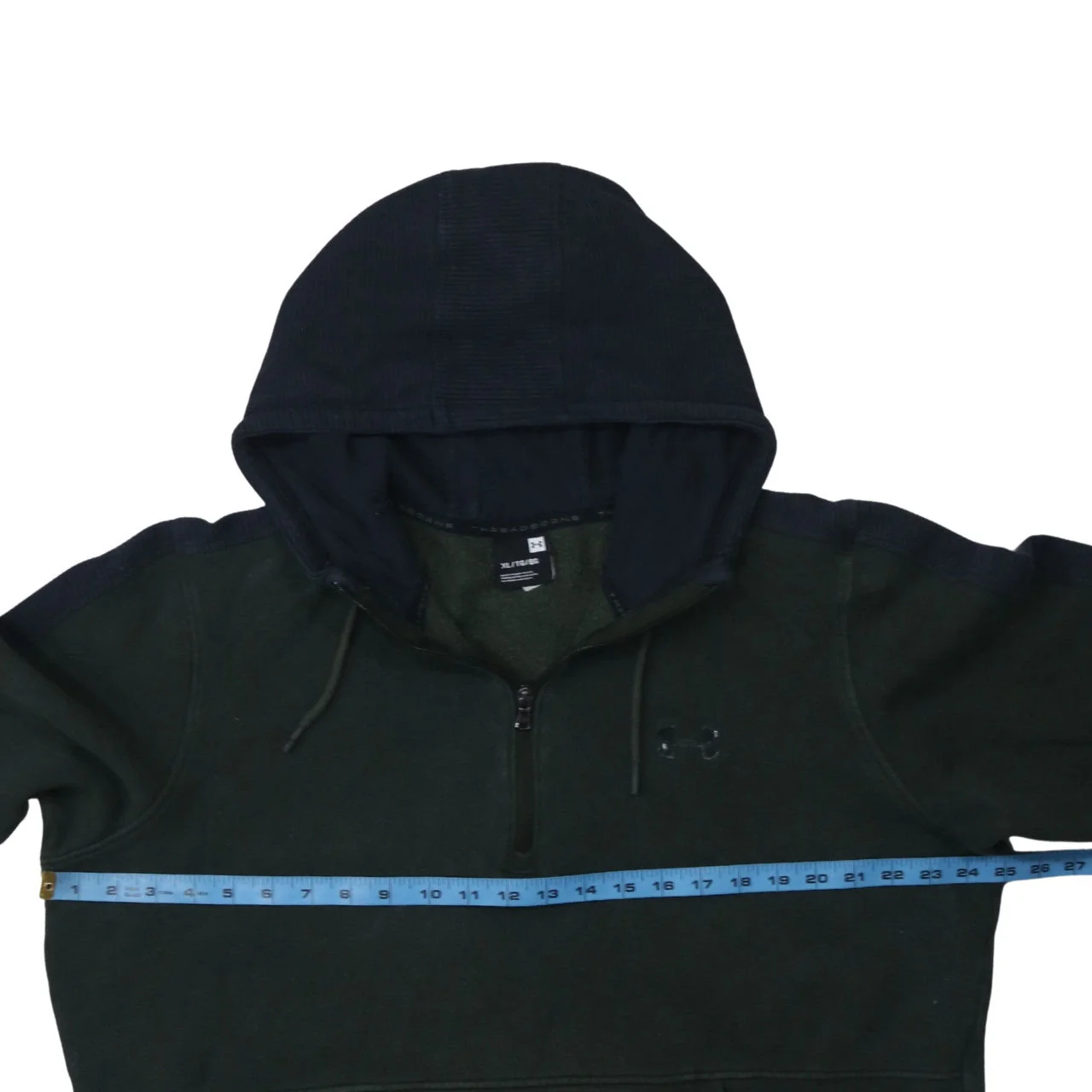 Under Armour Men's Green XL Half Zip Hoodie Fleece Pullover - Image 2