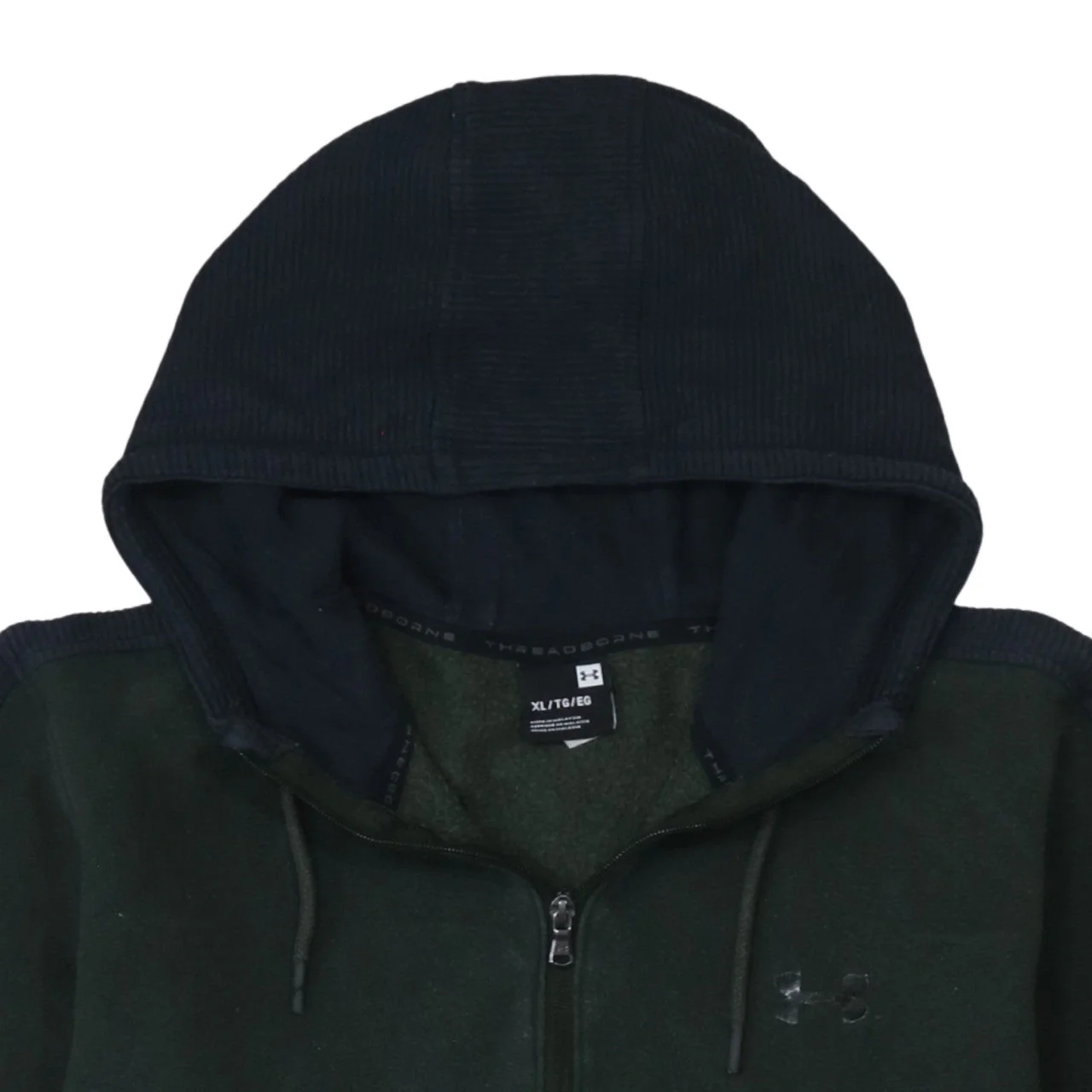 Under Armour Men's Green XL Half Zip Hoodie Fleece Pullover - Image 6