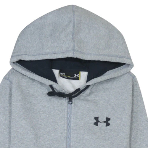 Under Armour Men's Grey Full Zip Hoodie Size S Loose Fit - Image 5