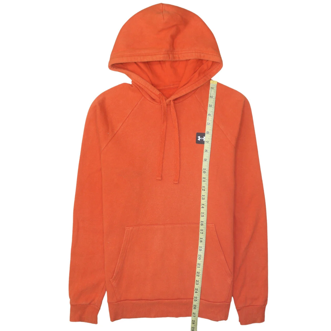 Under Armour Men's Orange Pullover Hoodie Small Sports Fleece - Image 2