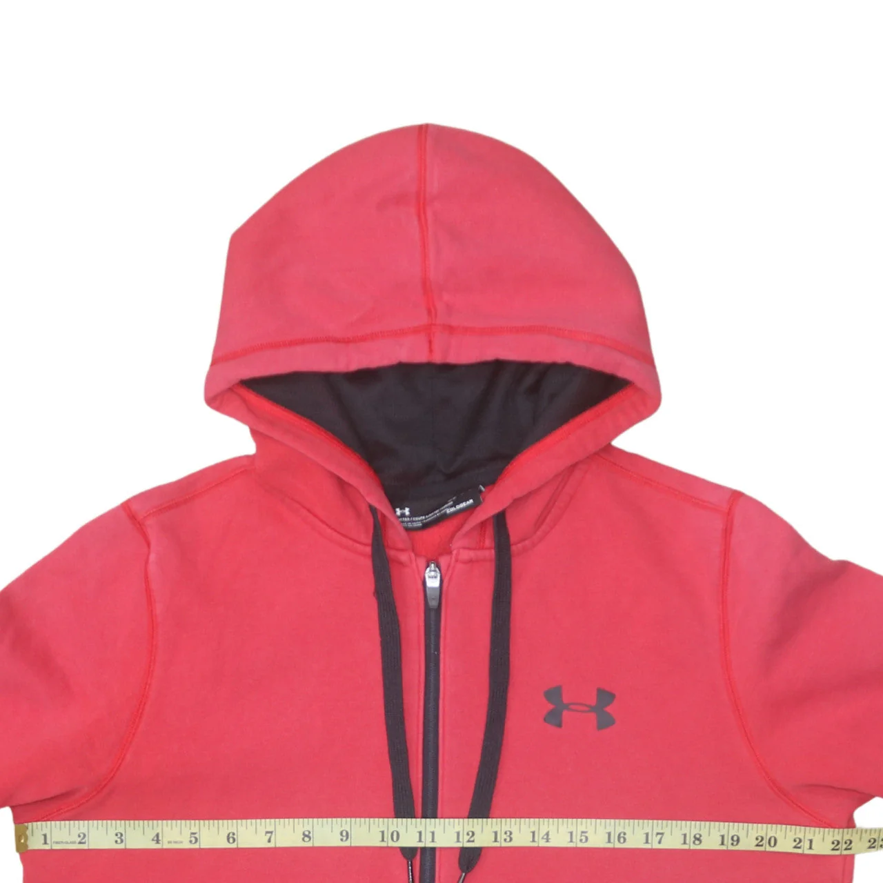 Under Armour Men's Red Full Zip ColdGear Hoodie Size M Fitted - Image 2