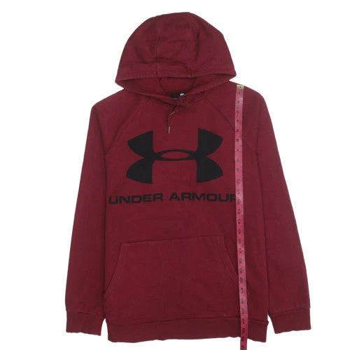 Under Armour Men's Red Pullover Hoodie M Logo Sportswear - Image 3