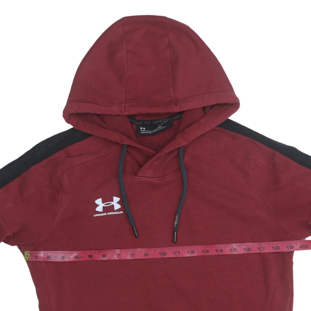 Under Armour Men's Red Pullover Hoodie Small Sports Fleece - Image 2