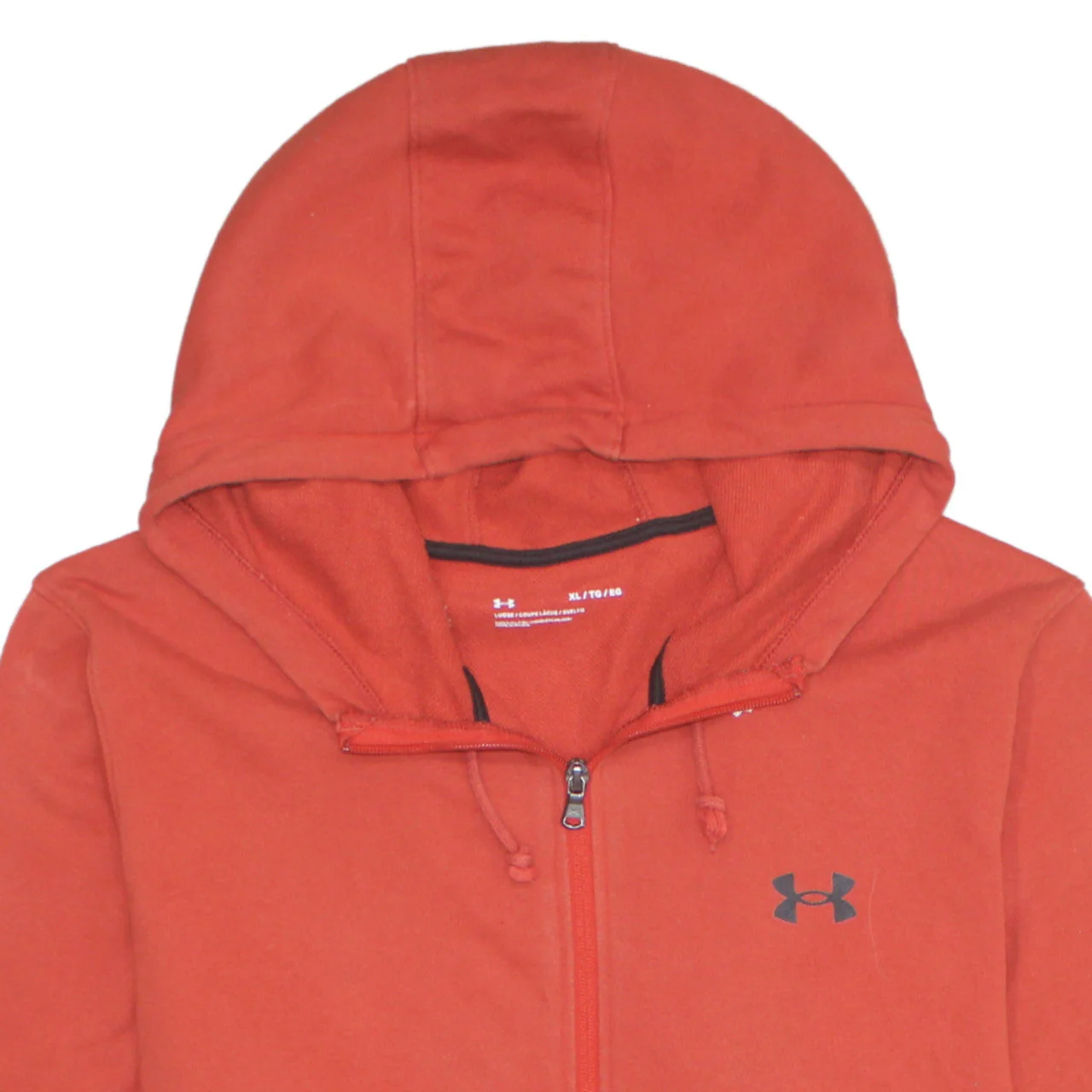 Under Armour Men's Red XL Full Zip Hoodie Cotton Blend - Image 8