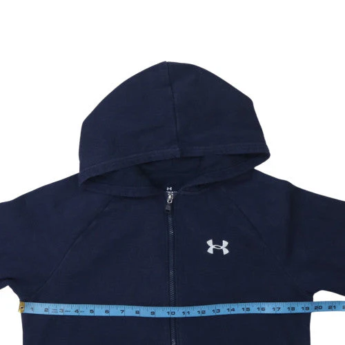 Under Armour Teens Blue Full Zip Hoodie XL Fleece Sweatshirt - Image 3