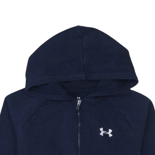 Under Armour Teens Blue Full Zip Hoodie XL Fleece Sweatshirt - Image 7