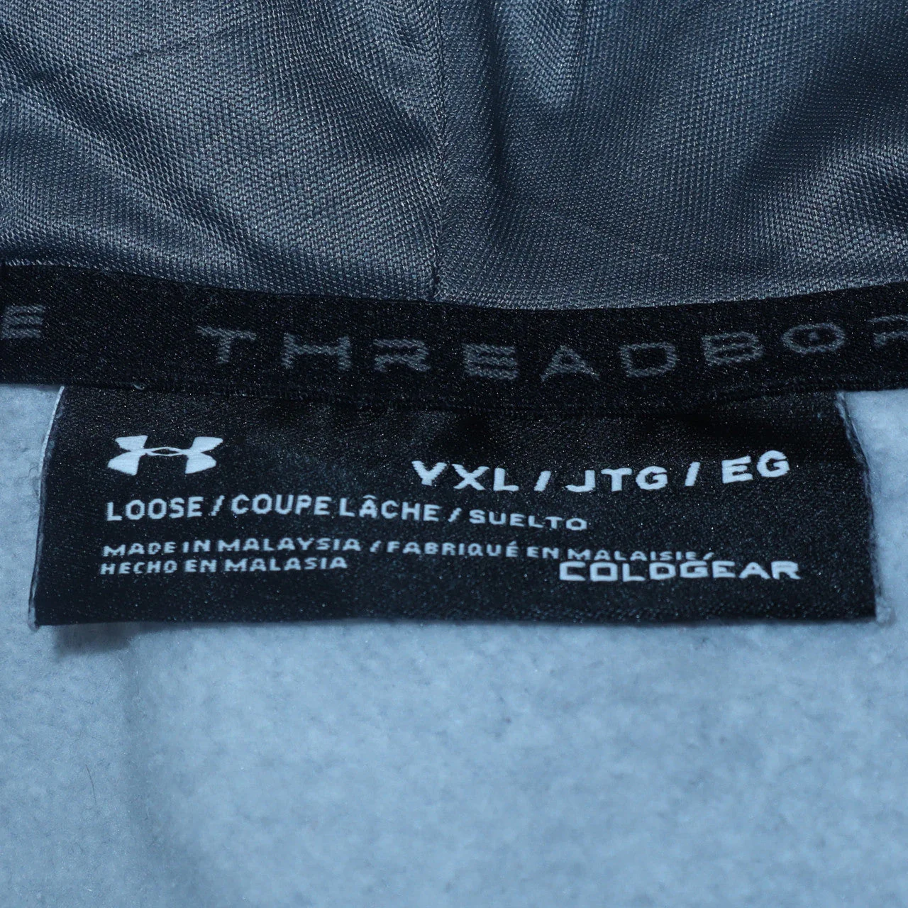 Under Armour Teens Grey Full Zip Hoodie L Relaxed Fit ColdGear - Image 5